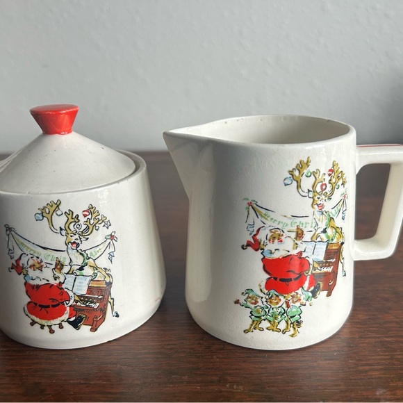 Brinns Rare Vintage 9 Piece Tea/ Coffee Set Christmas Santa Holiday Whimsical - Picture 4 of 14